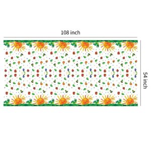 APOWBLS Hungry Caterpillar Party Tablecloth Decorations - Disposable Caterpillar Birthday Table Cover Party Supplies, Hungry Caterpillar Theme Birthday Baby Shower Table Cloth - 4 Pack (54in x 108in)