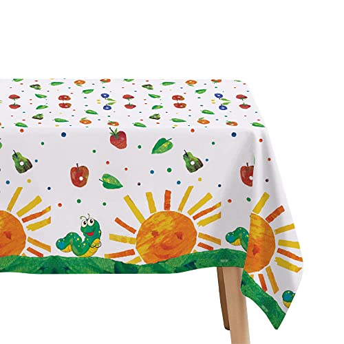 APOWBLS Hungry Caterpillar Party Tablecloth Decorations - Disposable Caterpillar Birthday Table Cover Party Supplies, Hungry Caterpillar Theme Birthday Baby Shower Table Cloth - 4 Pack (54in x 108in)