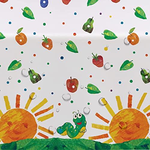 APOWBLS Hungry Caterpillar Party Tablecloth Decorations - Disposable Caterpillar Birthday Table Cover Party Supplies, Hungry Caterpillar Theme Birthday Baby Shower Table Cloth - 4 Pack (54in x 108in)