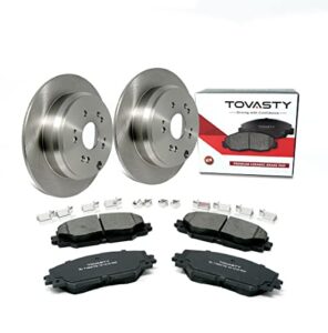 [rear] tovasty brake pads and rotors kit for suba(ru forester 2004-2008 oe-series [bkn0008]