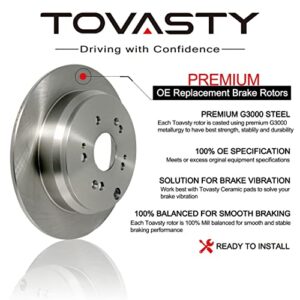 [Rear] TOVASTY Brake Pads and Rotors Kit for Suba(ru Forester 2004-2008 OE-Series [BKN0008]