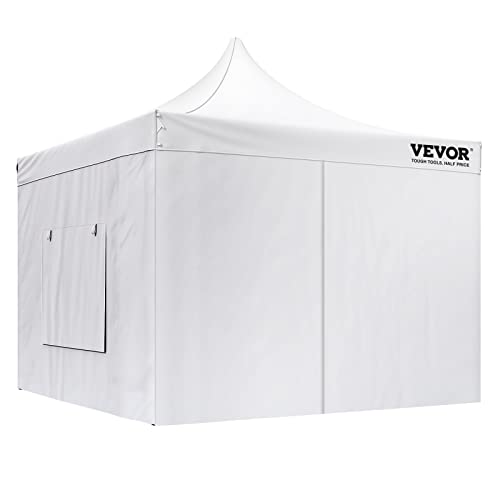 VEVOR 10x10 FT Pop up Canopy with Removable Sidewalls, Instant Canopies Portable Gazebo & Wheeled Bag, UV Resistant Waterproof, Enclosed Canopy Tent for Outdoor Events, Patio, Backyard, Party, Camping