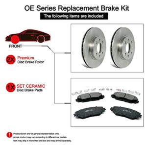 [Rear] TOVASTY Brake Pads and Rotors Kit for Mercedes-Be(nz E350 2007-2009 OE-Series [BKN2326]