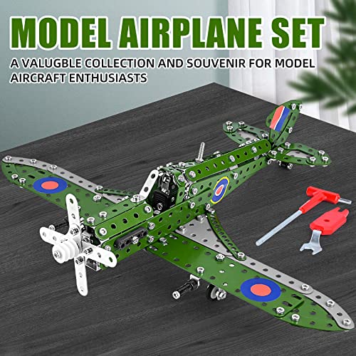 STEM Building Toys Model Airplane Kits for Boys 8-12,Airplane Model Scale 1:32 Metal Building Kit,Erector Set Model Planes for Kids 8-12,Best Airplane Gifts for Hurricane Fighter Fans