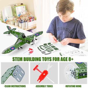 STEM Building Toys Model Airplane Kits for Boys 8-12,Airplane Model Scale 1:32 Metal Building Kit,Erector Set Model Planes for Kids 8-12,Best Airplane Gifts for Hurricane Fighter Fans