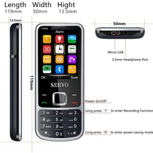 V9500 Unlocked Mobile Phone, 2G Senior Cell Phone, Support 4 SIM Card Auto Call Recorder Speed dial Magic Voice FM Radio 2.4" Screen 1200mAh Cellphones (Black)