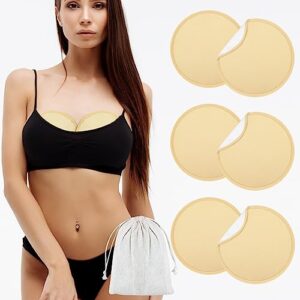 panitay 6 pcs cotton castor oil breast pads reusable washable castor oil breast pads less mess comfortable soft nursing pads (cup c-d)