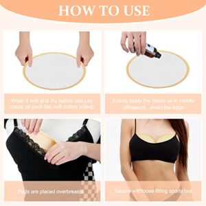 Panitay 6 Pcs Cotton Castor Oil Breast Pads Reusable Washable Castor Oil Breast Pads Less Mess Comfortable Soft Nursing Pads (Cup C-D)