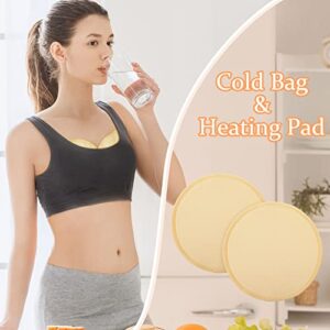Panitay 6 Pcs Cotton Castor Oil Breast Pads Reusable Washable Castor Oil Breast Pads Less Mess Comfortable Soft Nursing Pads (Cup C-D)