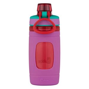 bubba Flo Kids Water Bottle, Mixed Berry & Flo Kids Water Bottle with Leak-Proof Lid, 16oz Dishwasher Safe Water Bottle for Kids, Impact and Stain-Resistant, Aqua Waters