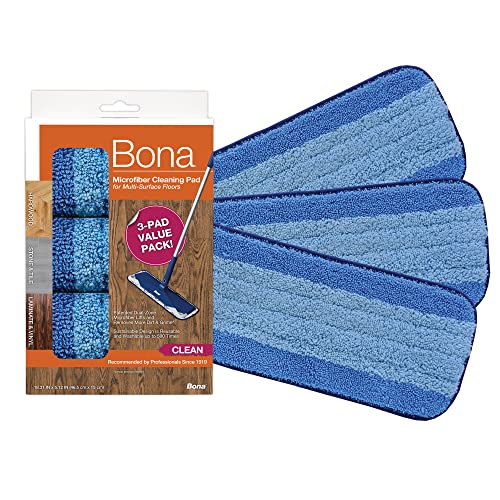 Bona Hardwood Floor Cleaner Spray - 32 fl oz & Microfiber Cleaning Pad, for Hardwood and Multi-Surface Floors, fits Family of Mops, 3 Pack