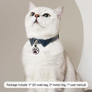 WhoseID QR Code Cat Tag, Modifiable Pet Online Profile Page, Multiple Emergency Contact, Silent Silicone Cat Tag, Lightweight, No Jinging, Collar Accessories, QR Cat ID Tag (Small Breeds - 1", Rose)