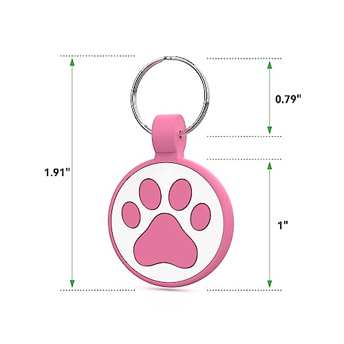 WhoseID QR Code Cat Tag, Modifiable Pet Online Profile Page, Multiple Emergency Contact, Silent Silicone Cat Tag, Lightweight, No Jinging, Collar Accessories, QR Cat ID Tag (Small Breeds - 1", Rose)