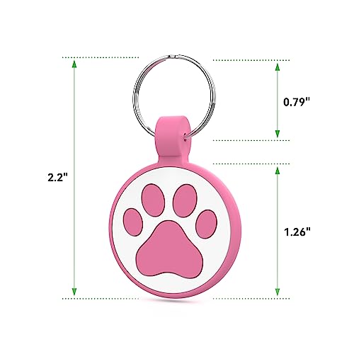 WhoseID Personalized Dog Tag, Laser Engraving QR Code, Silicone Dog ID Tag, Pet Online Profile, Scan QR Code Send Location, Collar Harness Accessories (Medium to Large Breeds - 1.25", Rose)