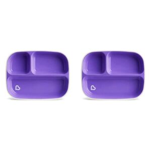munchkin® splash™ toddler divided plate, purple (pack of 2)