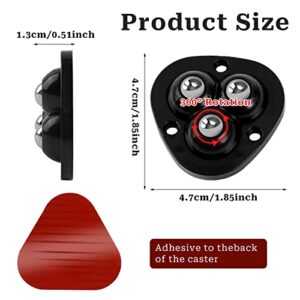 Mini Caster Wheels Appliances Wheels, Self Adhesive Caster Wheels, Mini Caster Wheels for Small Appliances, 360° Rotation Caster Wheels, Universal Wheel for Trash Can Bins and Box(8Pcs)