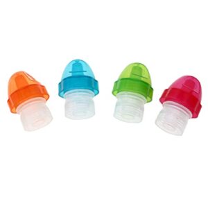 gadpiparty 4pcs reusable colorful plastic water bottle lid top spill proof water bottle cover juice soda water bottle caps bottle fizz lid caps can covers for kids toddler baby