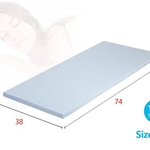 3 Inch Memory Foam Mattress Topper Cooling Gel Infused Mattress Topper Ventilated Design Pressure-Relieving Layers CertiPUR-US Certified,Twin Blue