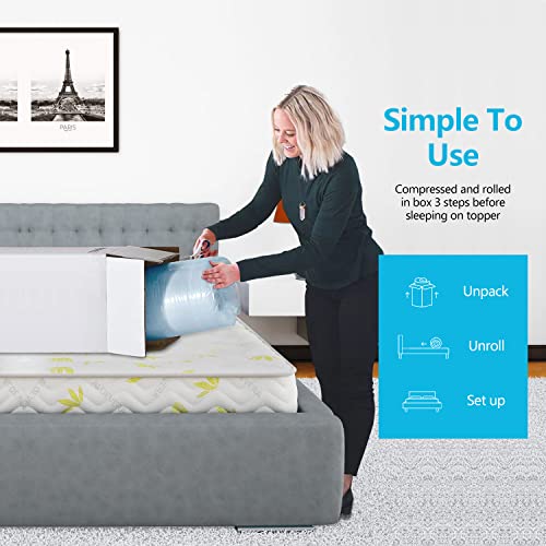 3 Inch Memory Foam Mattress Topper Cooling Gel Infused Mattress Topper Ventilated Design Pressure-Relieving Layers CertiPUR-US Certified,Twin Blue