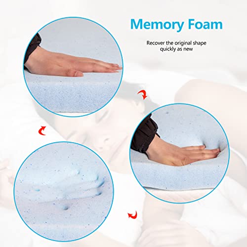 3 Inch Memory Foam Mattress Topper Cooling Gel Infused Mattress Topper Ventilated Design Pressure-Relieving Layers CertiPUR-US Certified,Twin Blue