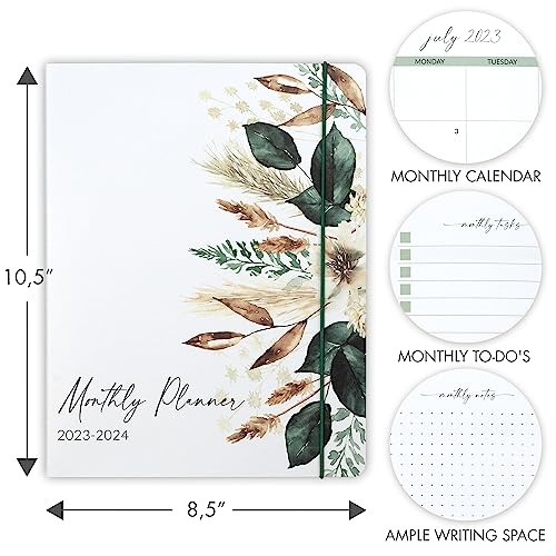 Simplified 2023-2024 Monthly Planner and Calendar Book - Beautiful Modern Dried Floral To Do List Notebook For Women or Men - Easily Organizes Your Tasks to Boost Productivity - Runs Until December 2024