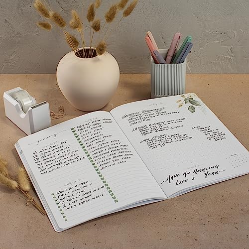 Simplified 2023-2024 Monthly Planner and Calendar Book - Beautiful Modern Dried Floral To Do List Notebook For Women or Men - Easily Organizes Your Tasks to Boost Productivity - Runs Until December 2024