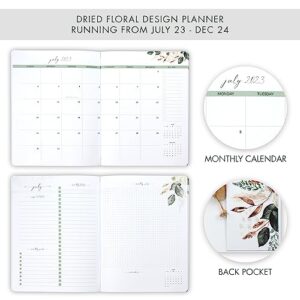 Simplified 2023-2024 Monthly Planner and Calendar Book - Beautiful Modern Dried Floral To Do List Notebook For Women or Men - Easily Organizes Your Tasks to Boost Productivity - Runs Until December 2024