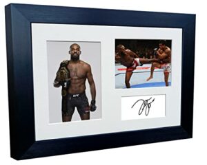 kitbags & lockers jon jones mma ufc ultimate heavyweight fighting champion championship mixed martial arts triple signed autographed autograph picture frame photograph photo gift poster