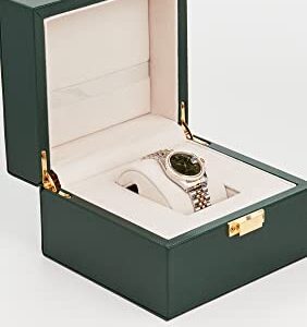 Pre-Owned Rolex Women's 31mm Mid Size TT Rolex Date Just Olive Watch, Silver/Green, One Size