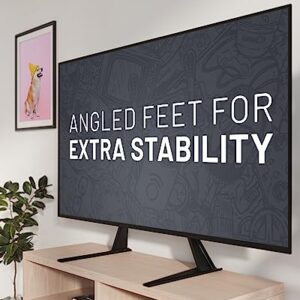 ECHOGEAR Replacement TV Stand for Screens Up to 65" - Foldable TV Bracket Includes Hardware, Anti-Slip & Anti-Scratch Pads - Easy 3-Step Install TV Feet w/Wide VESA Compatibility