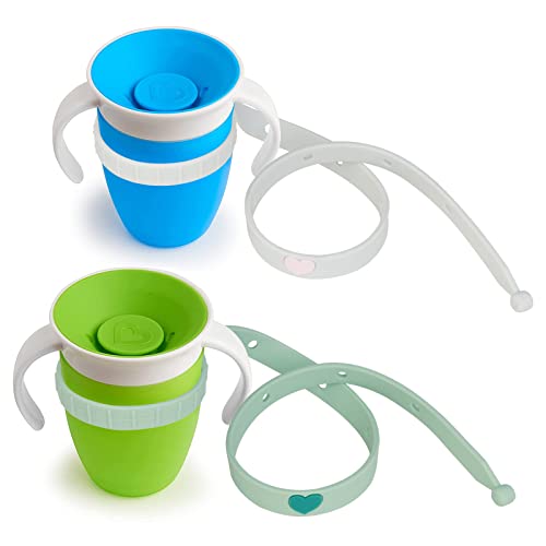 Bottle Holder for Baby,Bottle Bungees,Water Bottle Strap,Toddler Snack Cups Strap,2 Pack Silicone Adjustable Sippy Cup Straps for High Chairs,Strollers,Cribs,Car Seat,Hanging Baskets(Green, Gray)