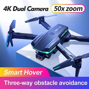 Xecvkr Drone with Dual 4K HD FPV Camera for Kids&Beginner - Drone Toys Gifts for Boys Girls Altitude Hold Headless Mode One Key Start Speed Adjustment 4 Channel A19