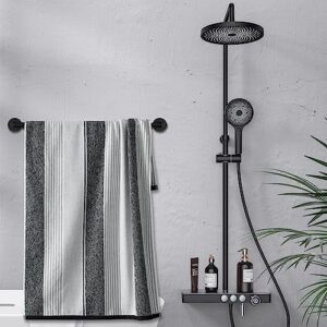 Honmein Towel Bar - Adjustable 304 Stainless Steel Towel Holder for Bathroom (11.8inch-22.6inch) Sturdy and Rustproof Wall Mounted Towel Rack for Bathroom Accessories, Black…