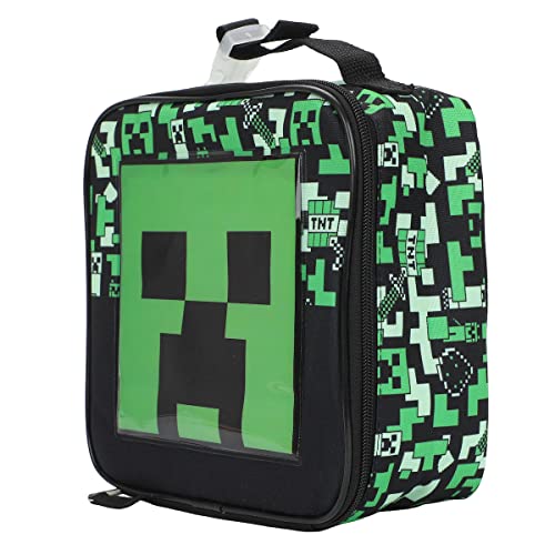 Bioworld Minecraft Square Insulated Lunchbox with Mesh Side Pocket