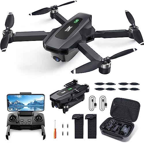 TENSSENX Foldable GPS Drone with 4K UHD Camera for Adults, TSRC Q5 Quadcopter with Brushless Motor, Auto Return, Follow Me, Circle Fly, Waypoint Fly, Beginner Mode, Headless Mode, 52 Mins Long Flight