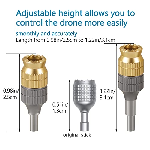 Hanatora 2 Pairs Joysticks Stick for DJI RC,RC 2(Air 3,Mini 3 Pro,Mini 3,Mavic 3 Classic/Pro Drone),Metal Extension Remote Controller Thumb Accessories