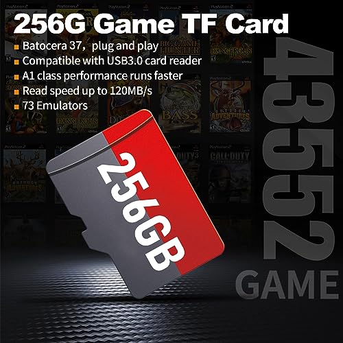 256G Retro Games Card for Steam Deck/Win 600, 43552 Retro Games and 73 Emulator Console Plug and Play, Batocera 37 Game System, DIY Your Retro Game Console (256G)