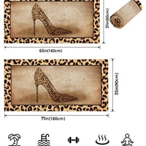 SIGOUYI Beach Towel, High Heels Leopard Beach Towels, Beach Accessories 36"x72" Beach Towel for Kids Girls Boys, Microfiber Bath Towels Beach Chair Absorbent Towels