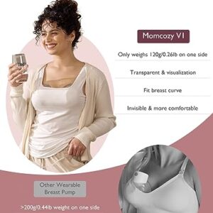 Momcozy Hospital Grade Breast Pump V1, Hands-Free & Portable Double Electric Breast Pump, Smart Touch Screen, 3 Modes & 9 Levels Wearable Pump with 5 Flange Sizes