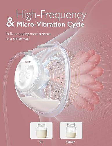 Momcozy Hospital Grade Breast Pump V1, Hands-Free & Portable Double Electric Breast Pump, Smart Touch Screen, 3 Modes & 9 Levels Wearable Pump with 5 Flange Sizes