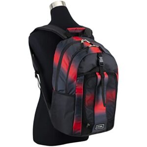 FUEL Backpack with Lunch Box Combo – 18” Two Compartment Water Resistant Durable Adjustable Straps with Side Water Bottle Pockets 2 in 1 Set - Red and Black