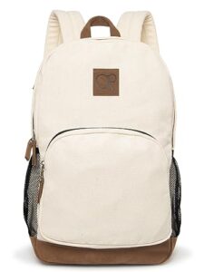 ocean pacific la playa soft cotton canvas backpack for travel, sports, beach, work, casual daily pack for men women fits 15.6 inch laptop (beach)