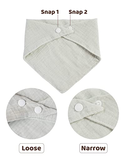 Muslin Bibs, 12 Pack Baby Bandana Bibs 100% Cotton, Absorbent Drool Bibs for Teething and Drooling, Unisex Solid Colors Muslin Bibs for Newborn Infant Baby Girl & Boy