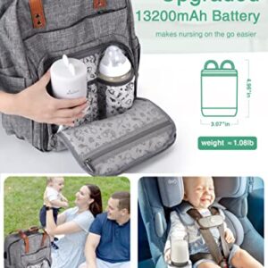 Portable Bottle Warmer, Fast Heating Travel Bottle Warmer, 13200mAh Baby Bottle Warmer On The Go for Breastmilk and Formula with 5 Adapters, 4 Temperature,Leak-Proof, Cordless, Battery Powered