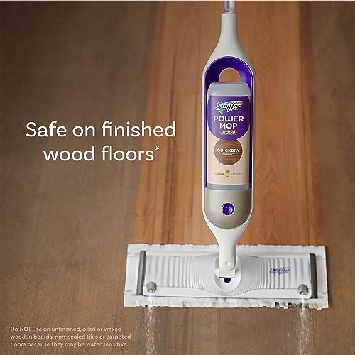 Swiffer PowerMop Wood QuickDry Wood Floor Cleaning Solution with Lemon Scent, 25.3 fl oz, 2 pack