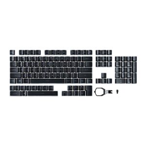asus rog rx pbt keycap set, premium, durable pbt material keycaps with shortened stems and mid-height profiles, providing better click stability and longer lifespan