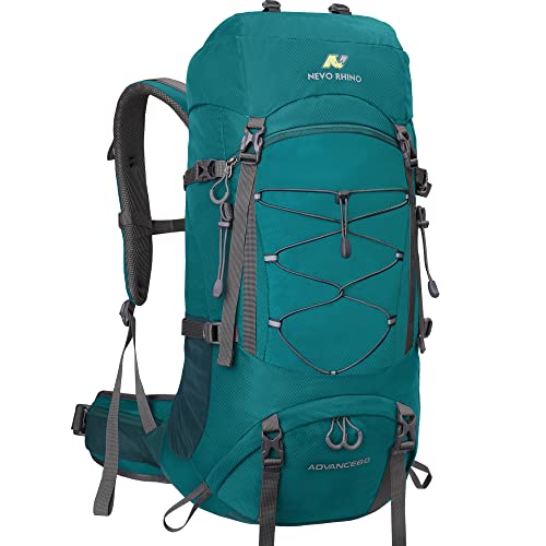 N NEVO RHINO Waterproof Hiking Backpack 50L/60L, Camping Backpack with Rain Cover, Hiking Travel Mountaineering Backpack