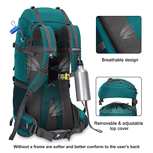 N NEVO RHINO Waterproof Hiking Backpack 50L/60L, Camping Backpack with Rain Cover, Hiking Travel Mountaineering Backpack