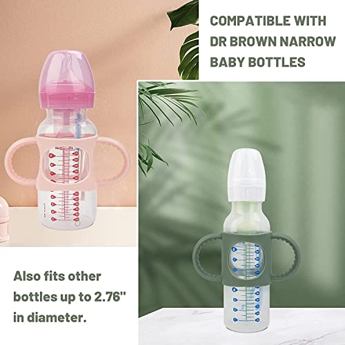 5 Pack Baby Bottle Handles, Bottle Handles Universal Fit Baby Bottle Holders with Easy Grip Handles for Baby, BPA-Free Soft Silicone, 5 Colors