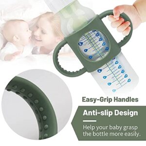 5 Pack Baby Bottle Handles, Bottle Handles Universal Fit Baby Bottle Holders with Easy Grip Handles for Baby, BPA-Free Soft Silicone, 5 Colors